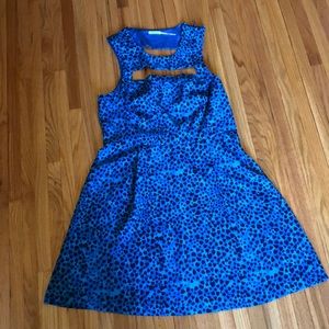 Urban Outfitters blue leopard print dress